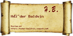 Héder Baldvin névjegykártya